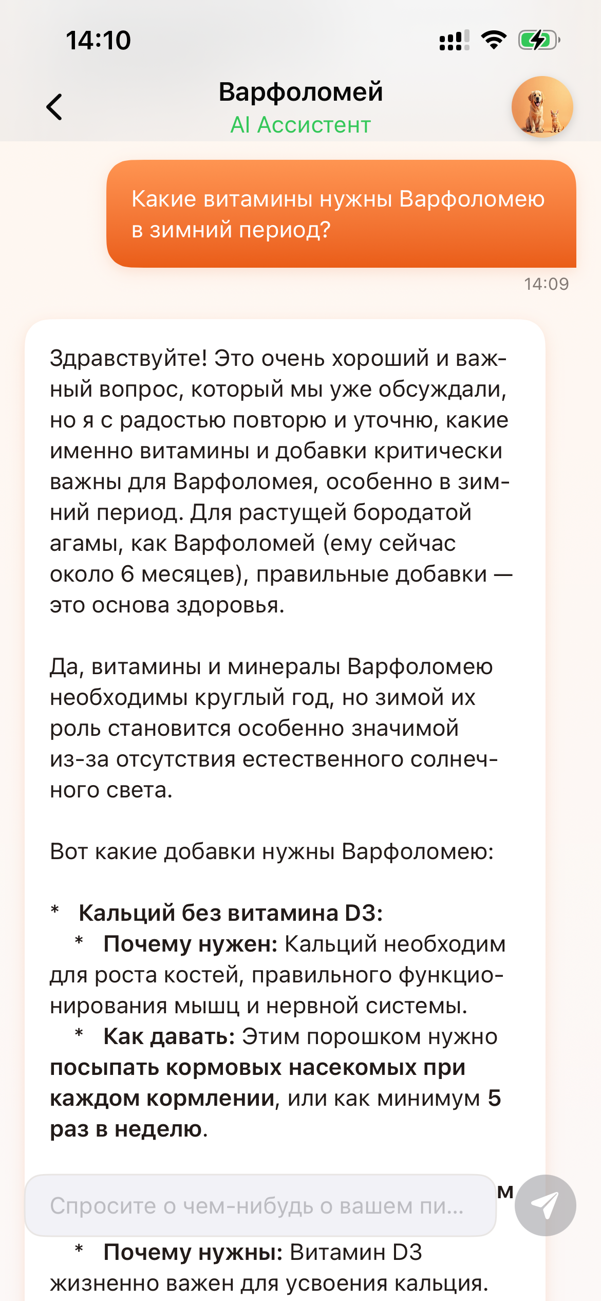 Ветеринарный чат с AI